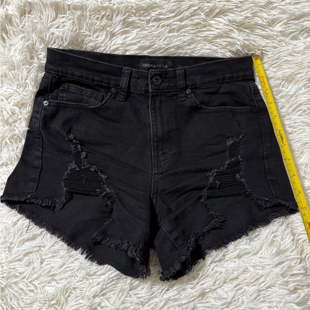 Kendall & Kylie Black Frayed Jean Shorts